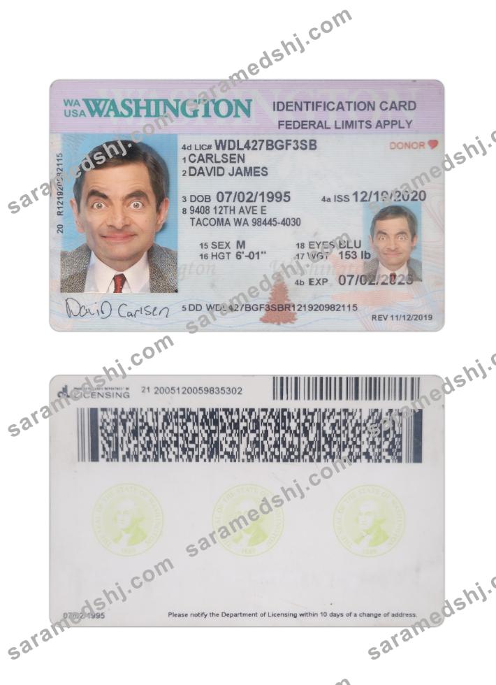 USA Washington ID card 2020-present